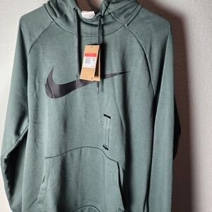 Nike Dark Green Hoodie with Black Logo